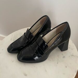 Dark cherry red heeled loafers